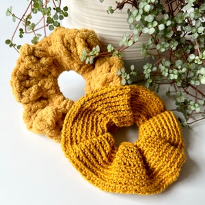 Crochet Scrunchie Pattern, Crochet Hair Scrunchies, 2in1 Crochet Pattern, Crochet Accessories Pattern, Easy Beginner Crochet Patterns