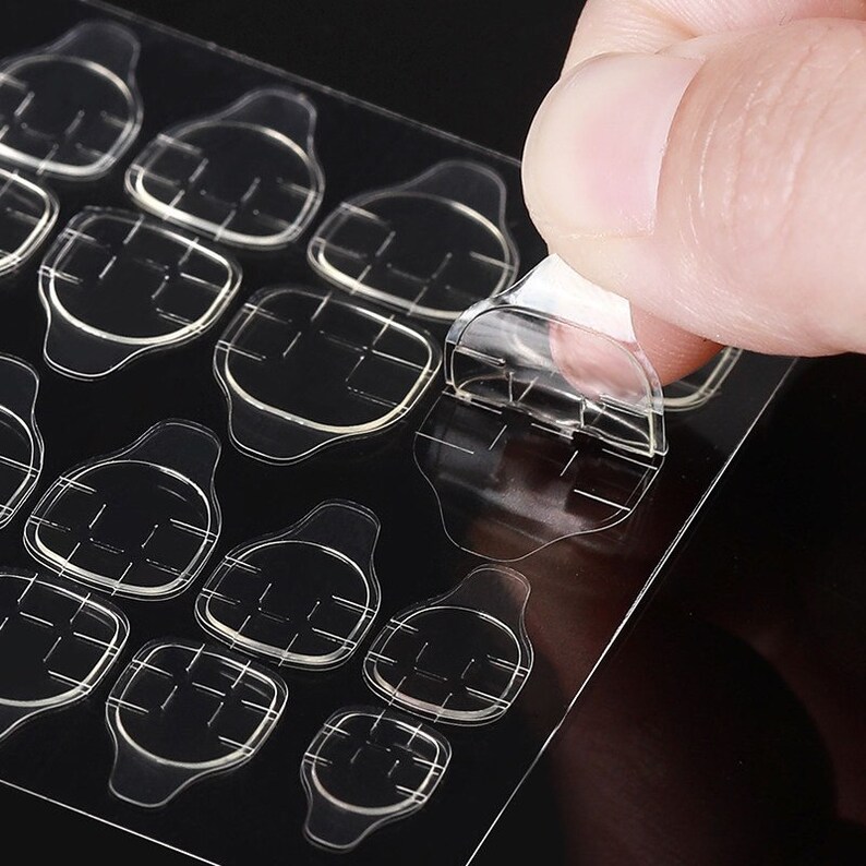 Large extra thin extra sticky 24 Press on Nail Adhesive Tabs Etsy