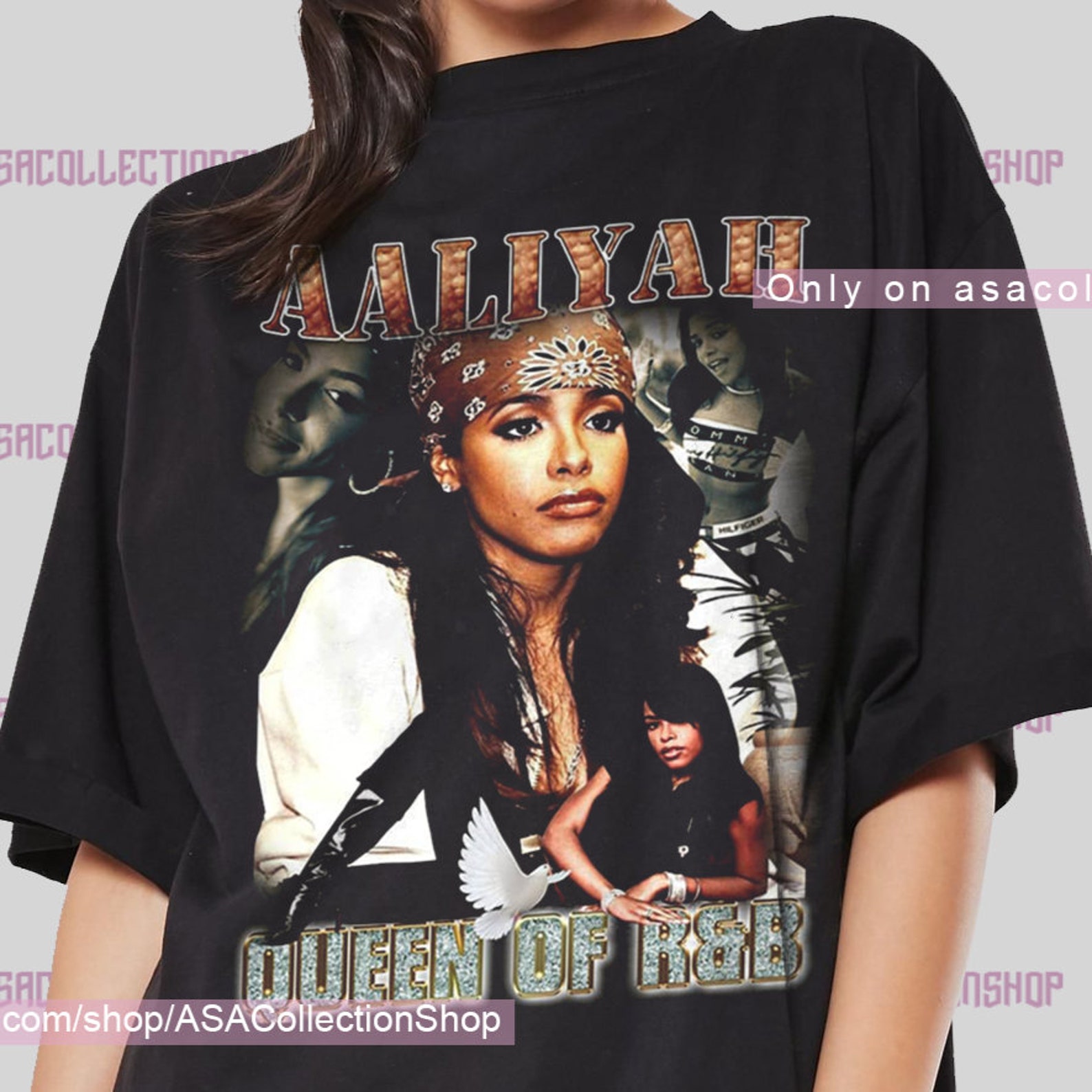 Aaliyah Vintage T Shirt Artist Tees 90's Inspired Homage | Etsy