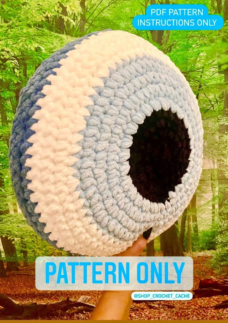 Evil Eye Pillow Crochet Pattern Heavy Weight Yarn Style Etsy