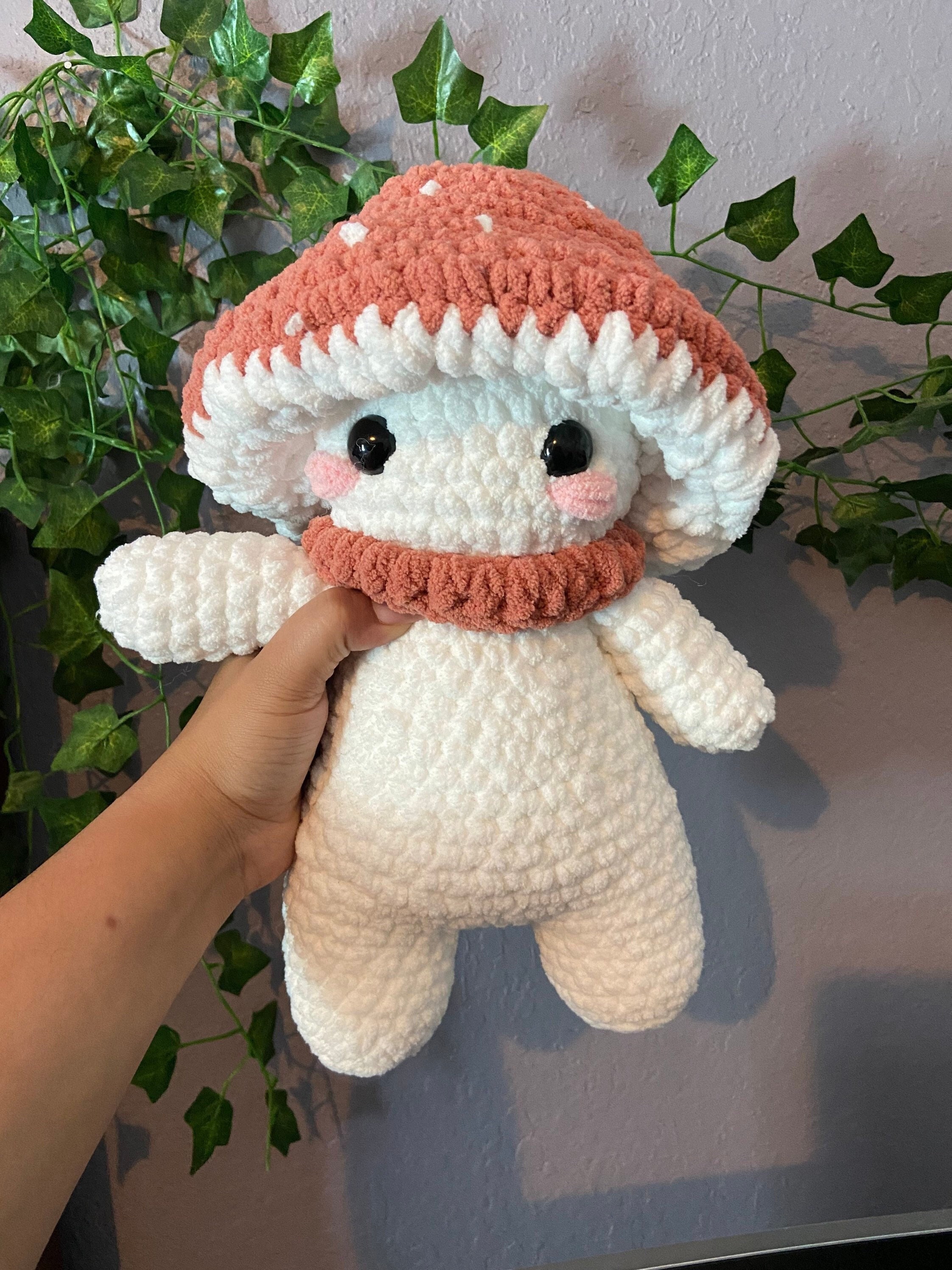 MINI Emotional Support Mushroom Boy, Crochet Cute Snuggly Mushroom Boy