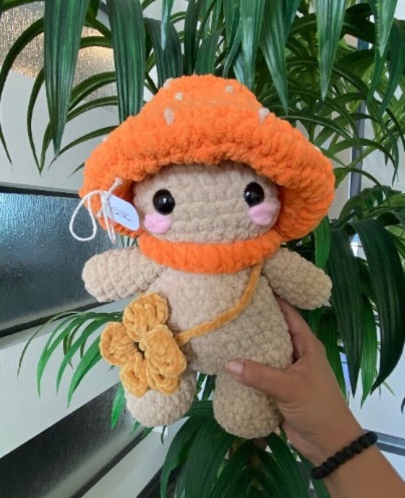 Baby Mushroom Crochet Plushie Desk Decor Mushie Person Cottage Etsy