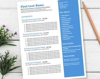 Resume Editable Template Microsoft Word Digital Download Basic Format