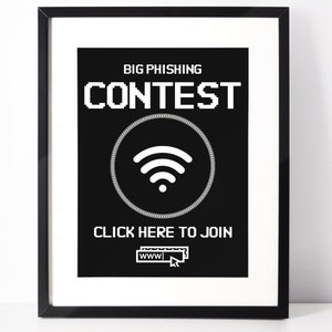 Funny Computer Wall Decor - Cyber Security Poster - Nerdy Office Art - Tech Support Decoration - Gift for Technician - Computer Office Decor