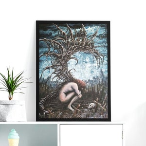 Biomechanical Angel ART PRINT - Fallen Angel Painting - Dark Fantasy Artwork Interior Decoration Acrylic Painting Gothic Aesthetic Wall Art