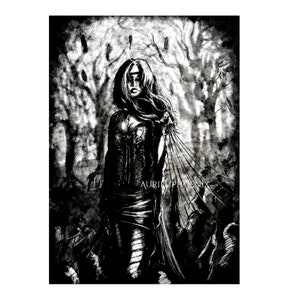 Gothic Kunstdruck ""Meister der Puppen"" | Dunkles Art Poster | Totenbeschwörer Tuschestifte | Grauen | Makaber | Schwarz & Weiß | KUNSTDRUCK