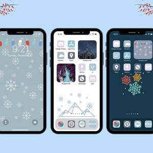 10 FUN WINTER phone wallpapers - Instant digital download