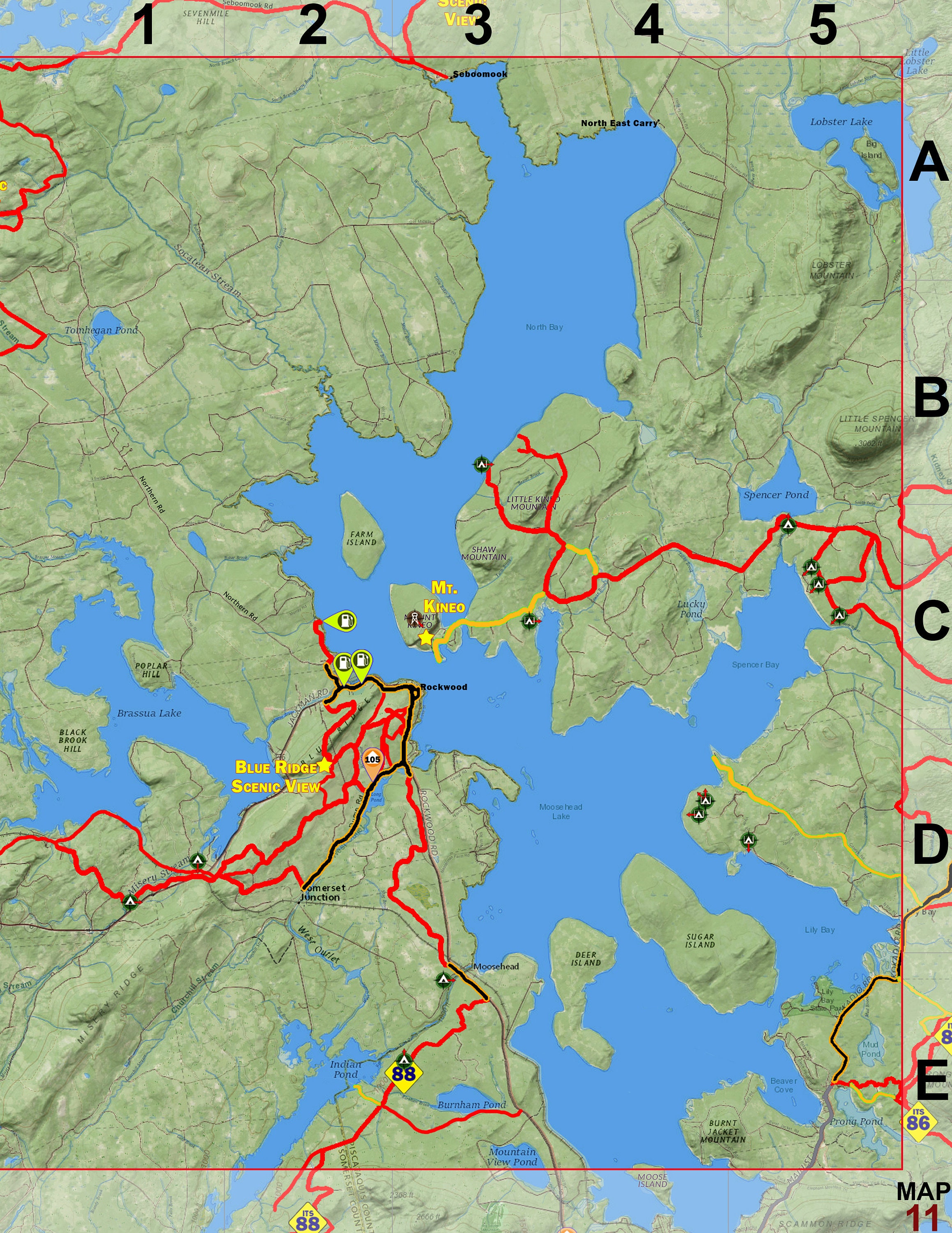 2023 Maine ATV Trail Map Atlas Etsy