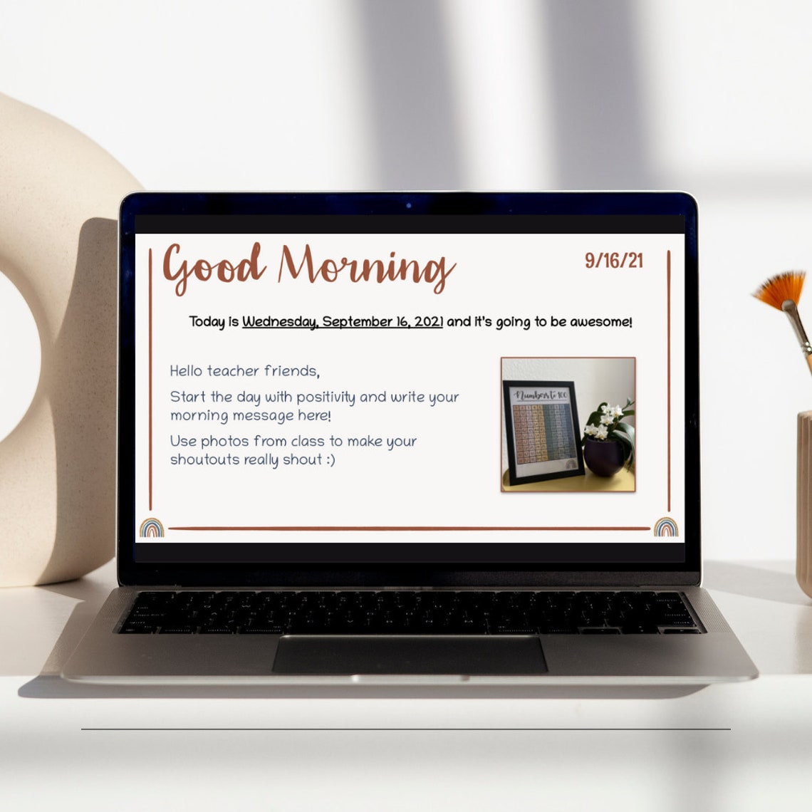 Boho Rainbow Slides Template for Teachers - Etsy