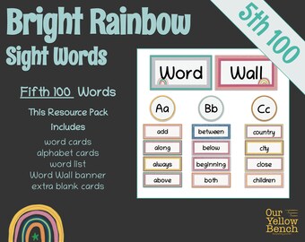 Bright Rainbow Sight Words - Fifth 100