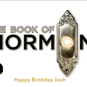 Book of Mormon Ticket Stub Print at home keepsake. Broadway and Westend tickets Digital download. Personalise for a gift