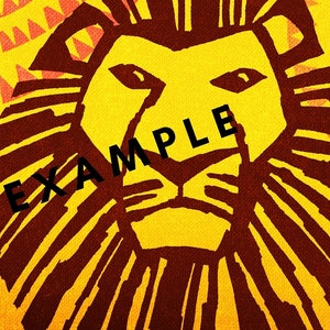 Lion King Theatre Ticket Digital Download, Can be personalised. Perfect theatre ticket gift, keepsake. Ticket stub download