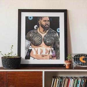 WWE Jey USO Main Event Printable YEET art print. wrestling fans gift. Digital download