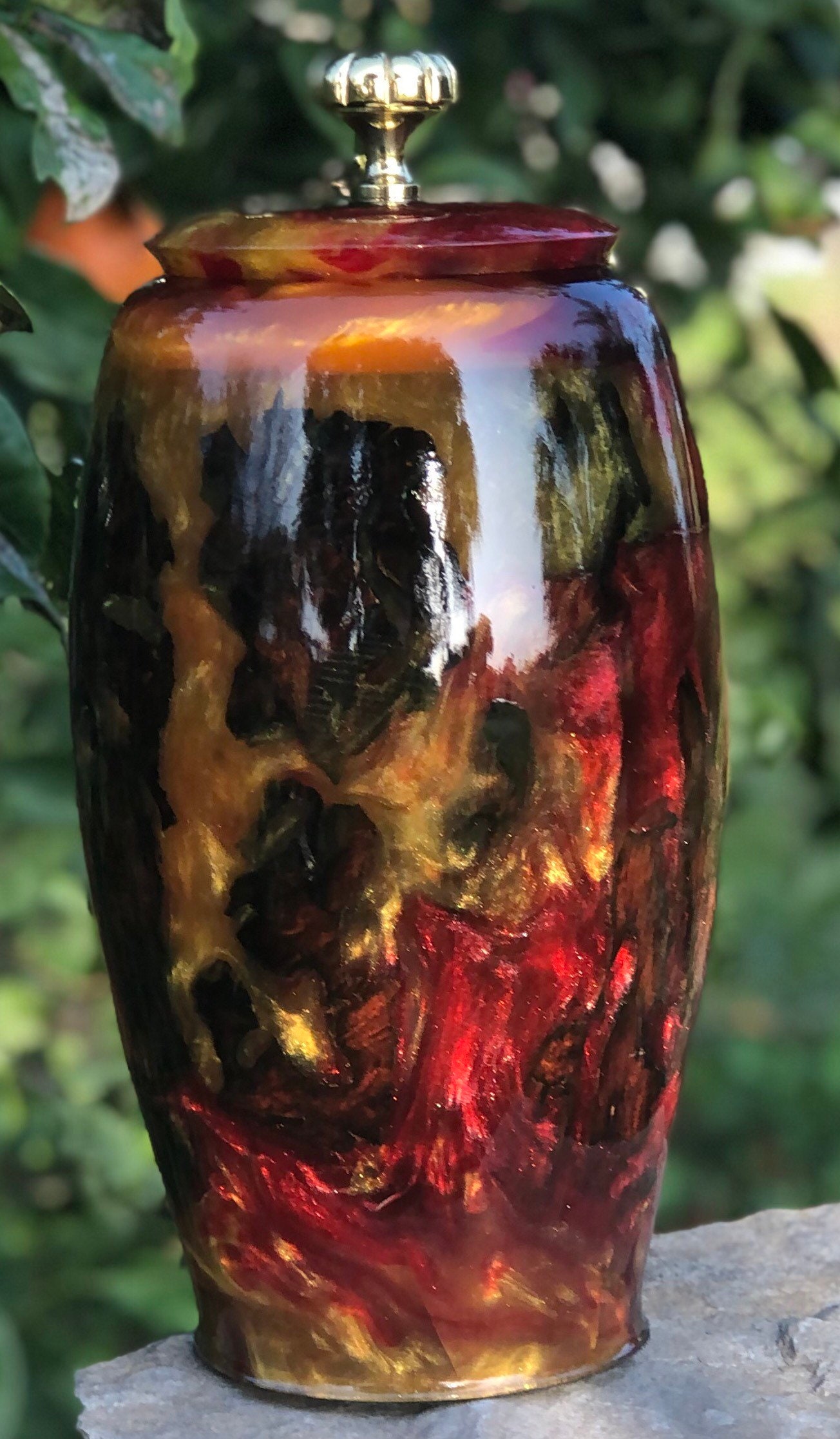 Beautiful, Large, Handmade, Wood and Resin Urn Etsy UK