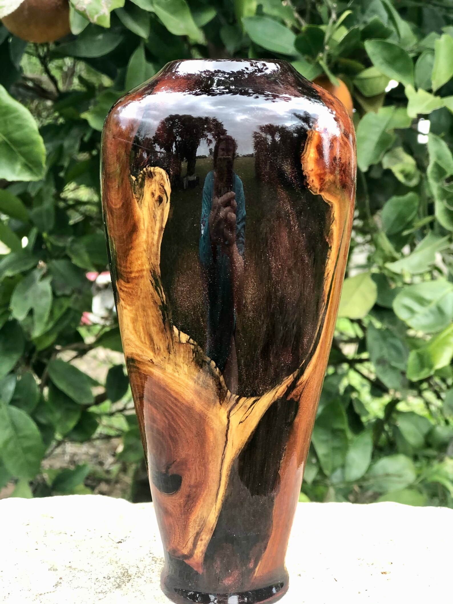 Beautiful dark handmade wood bud vase Etsy