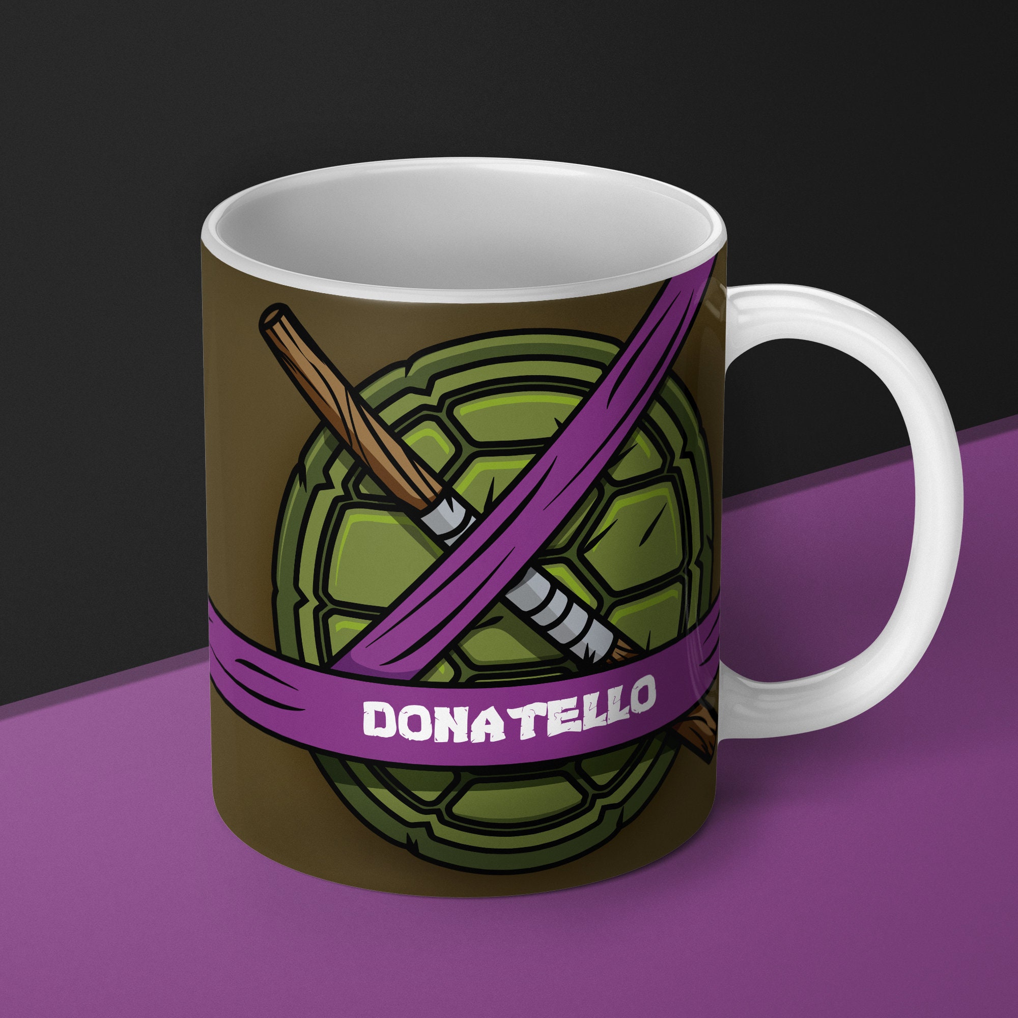 Personalized Anamorphic Action Turtle Purple Staff Mug Gift Etsy UK