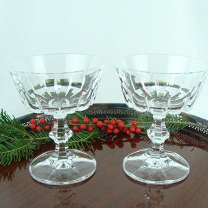 Vintage Crystal Cocktail Glasses Set of 2 Champagne Saucers Elegant Vintage Barware Classic Chic Glam Champagne Coupes Drinking Dessert Cups