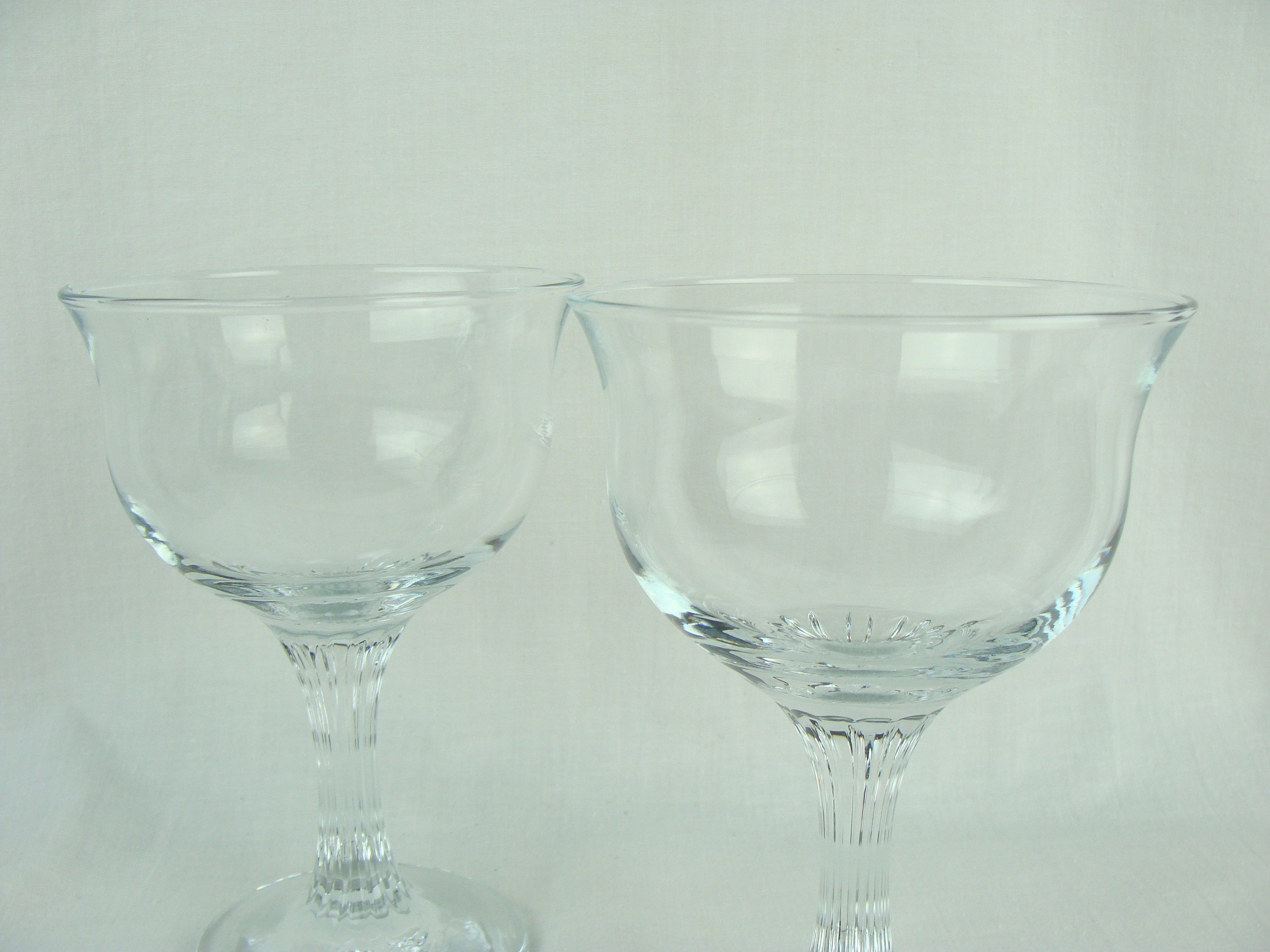Vintage Cocktail Glasses Set of 2 Coupe Style Textured Stripe Etsy