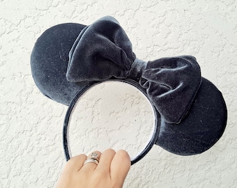 Blue On Blue Velvet Mouse Ears