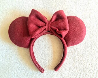 Maroon on Maroon Mouse Ears