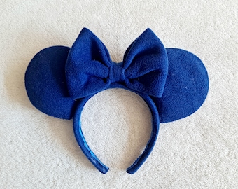 Blue on Blue Fleece Mouse Ears