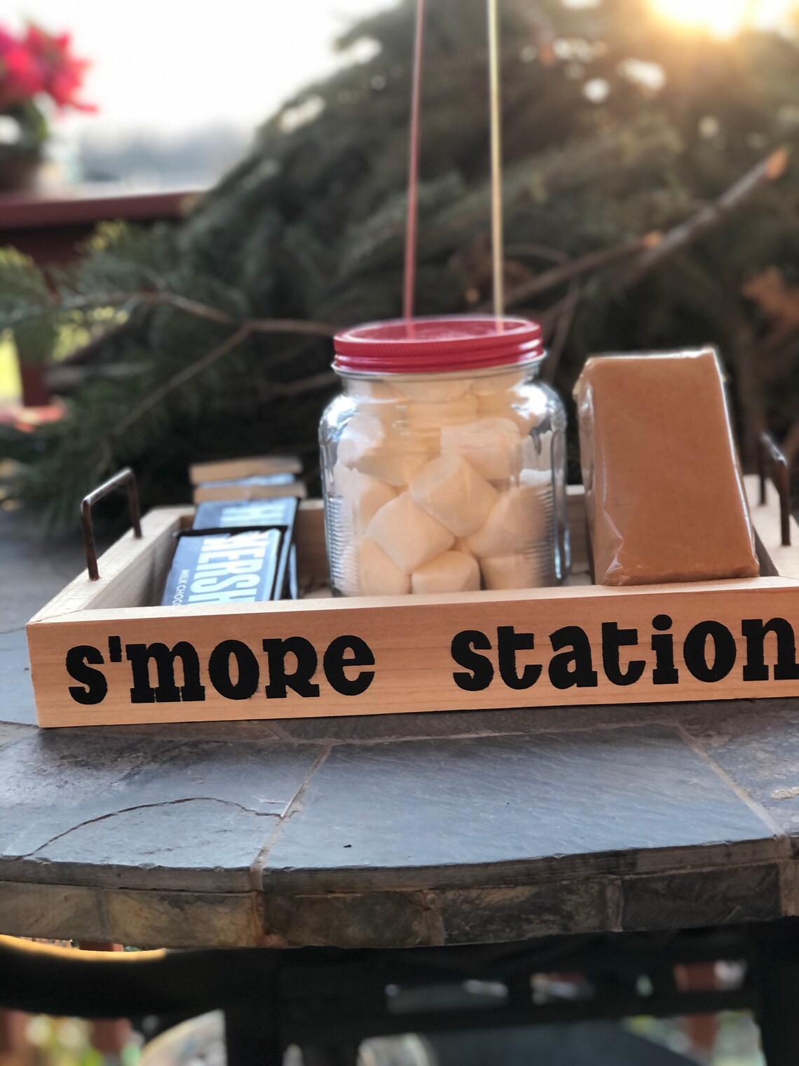 Smore Station S'mores Station Smores Tray Smores Wooden Etsy