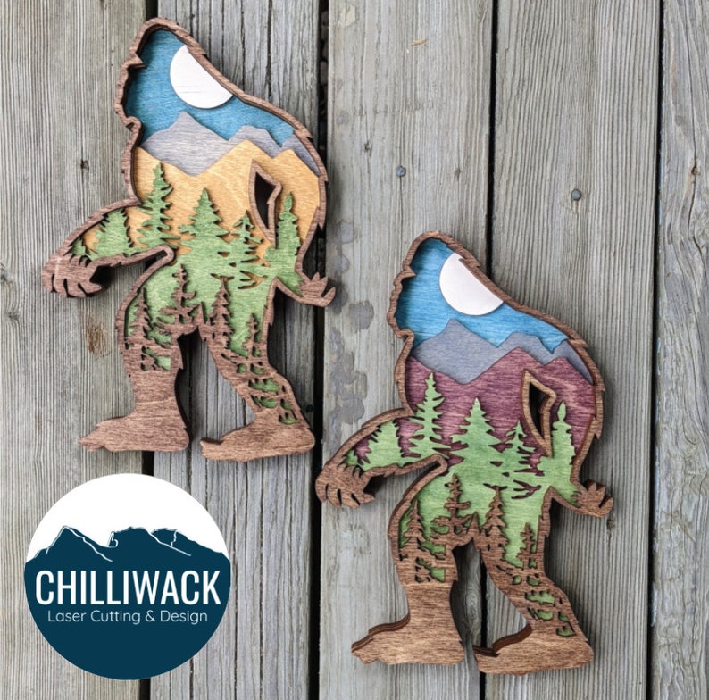 3D Layered Sasquatch SVG / Bigfoot 3d Laser Cut SVG / Etsy Australia