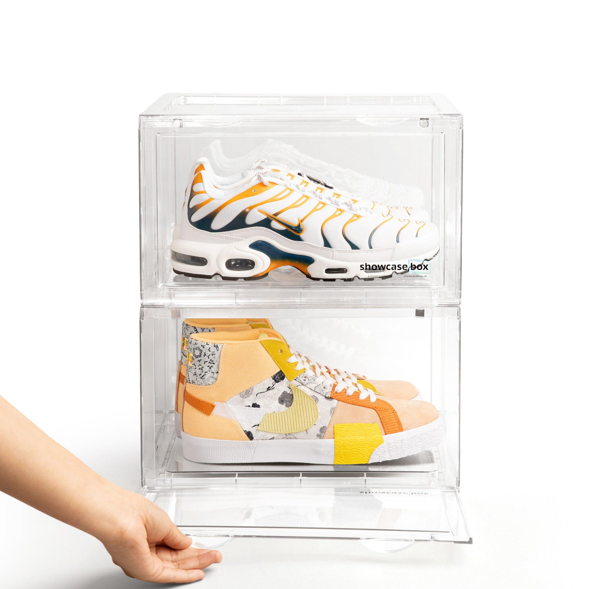 Clear Side Display Clear Stackable Sneaker Storage Showcase Box ...