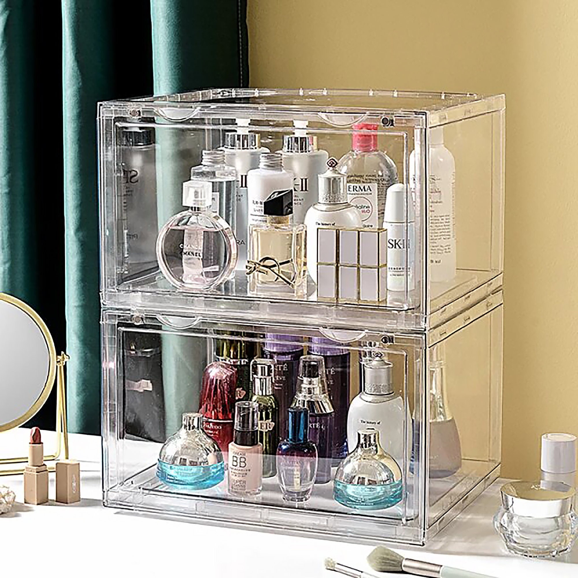 Added some shelves to a gift box to make a mini perfume display case! :  r/makeuporganization