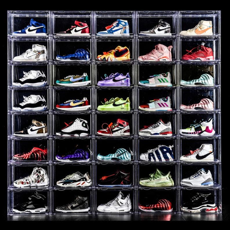 Clear Side Display Clear Stackable Sneaker Storage Showcase Box ...