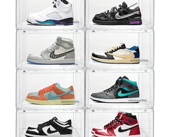 Clear Side display clear stackable sneaker storage Showcase box containers