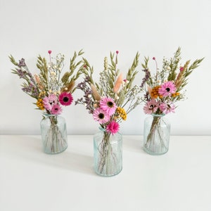 Mini Dried Flower Arrangement | Optional Vase | 25cm Tall | Small Dried Flower Bouquet | Vase | Small Flowers | Home Decor | Gift for Her