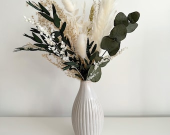 Small Dried Flower Bouquet & Optional Vase | Dried Floral Arrangement | Dried Flowers Pampas Eucalyptus | Vase | Home Decor | Gifts for Her