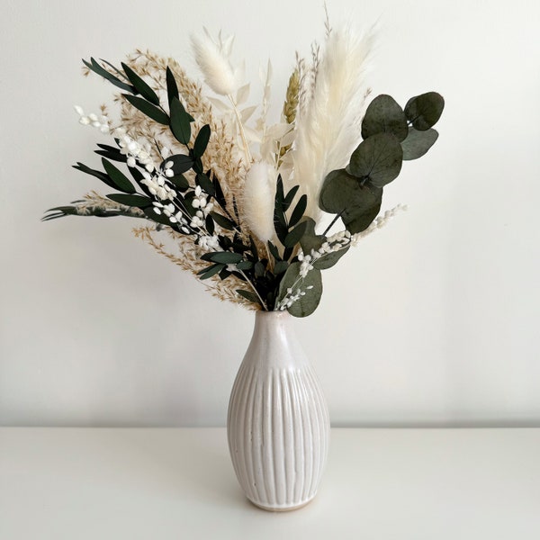 Small Dried Flower Bouquet & Optional Vase | Dried Floral Arrangement | Dried Flowers Pampas Eucalyptus | Vase | Home Decor | Gifts for Her