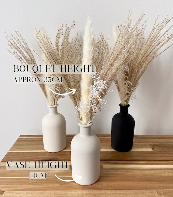 Mini Pampas Bouquet with Vase Option | Pampas Grass | Small Bud Vase | Dried Flower Arrangement | Pampas and Vase | Boho Home Decor Gift