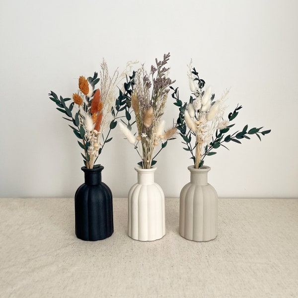 Boho Mini Dried Flower Bouquet with Vase Option | Small Flower Arrangement | Table Decoration | Vase and Flowers | Eucalyptus | Home Decor