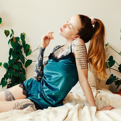 The Velvet Lounge 3 Pieces Set (shorts, slip & cami top shops from upcycled curtains)