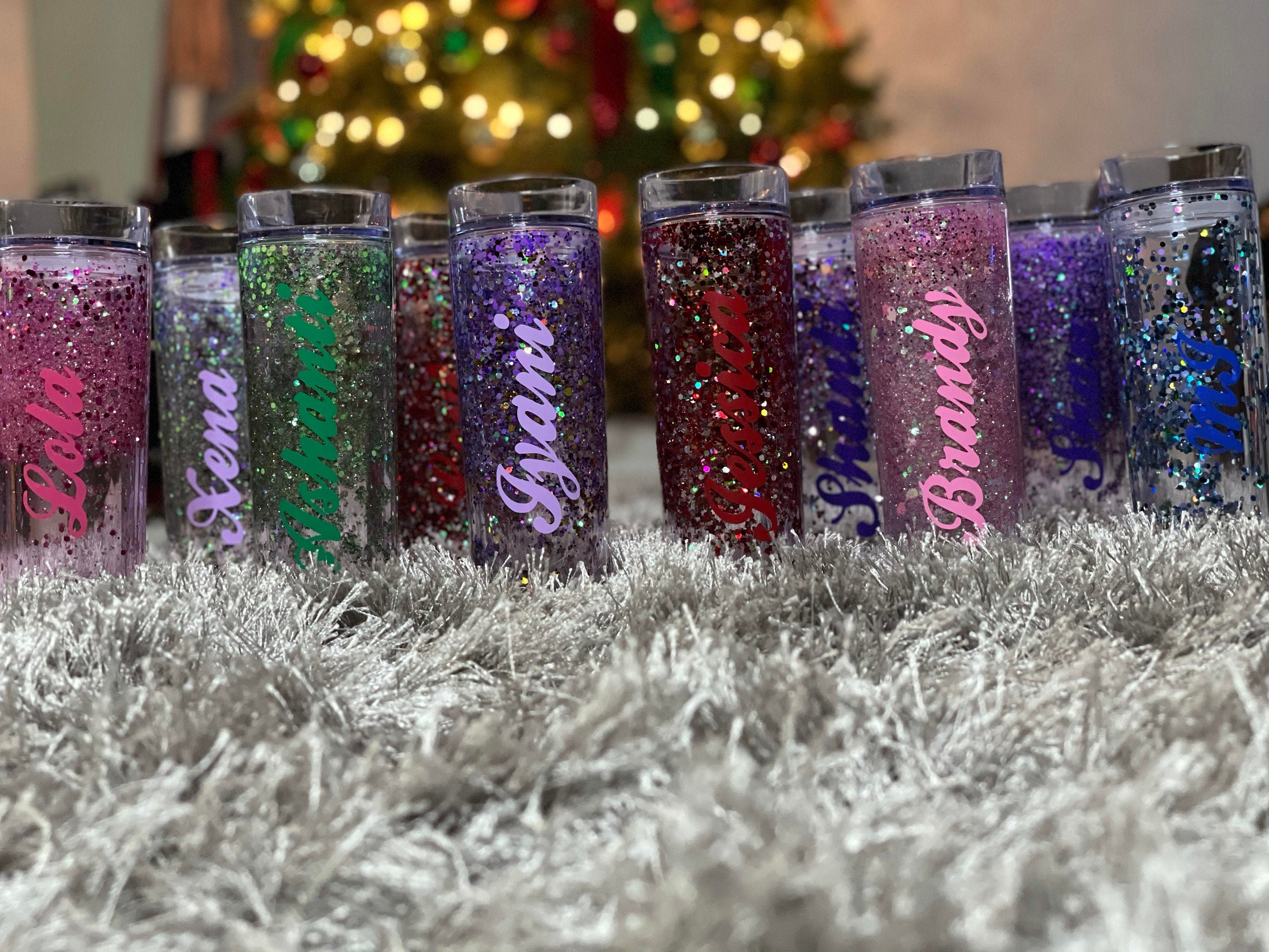 Snow Globe Glitter Tumbler Etsy