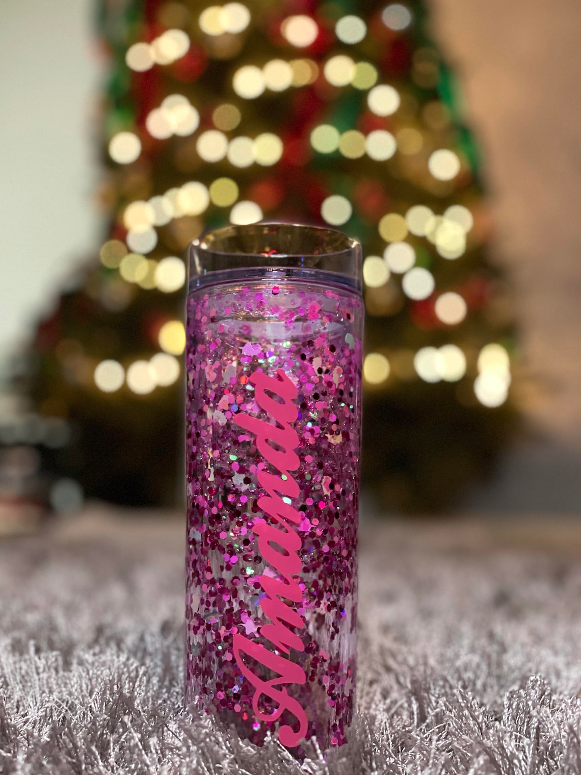 Snow Globe Glitter Tumbler Etsy