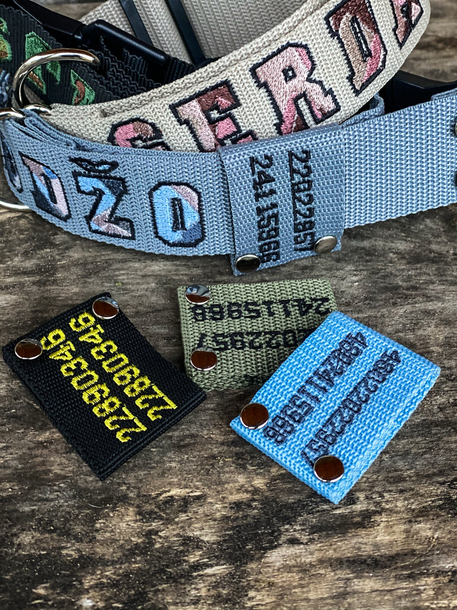 Collar de perro personalizado bordado con nombre y número de Etsy