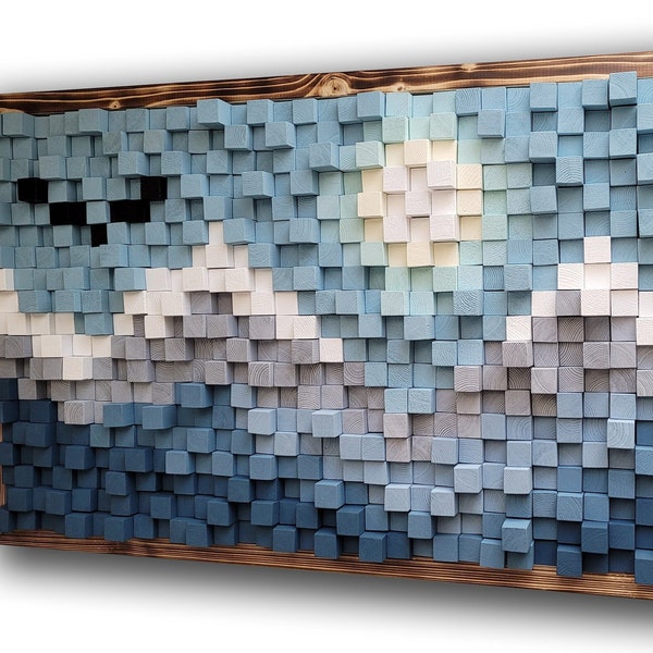 Snowy Mountains -  3D Wood Wall Art | Snow Peaks | Winter Landscape | Mosaic Wood Art