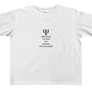 Keep calm my mom is a school psychologist with PSI symbol, mothers day Youth Fine Jersey Tee
