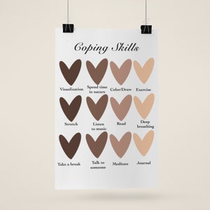Coping Skills DIGITAL DOWNLOAD|Psychology Art | Therapy Office Decor | Counselor Office | Mental Health | Counseling Posters