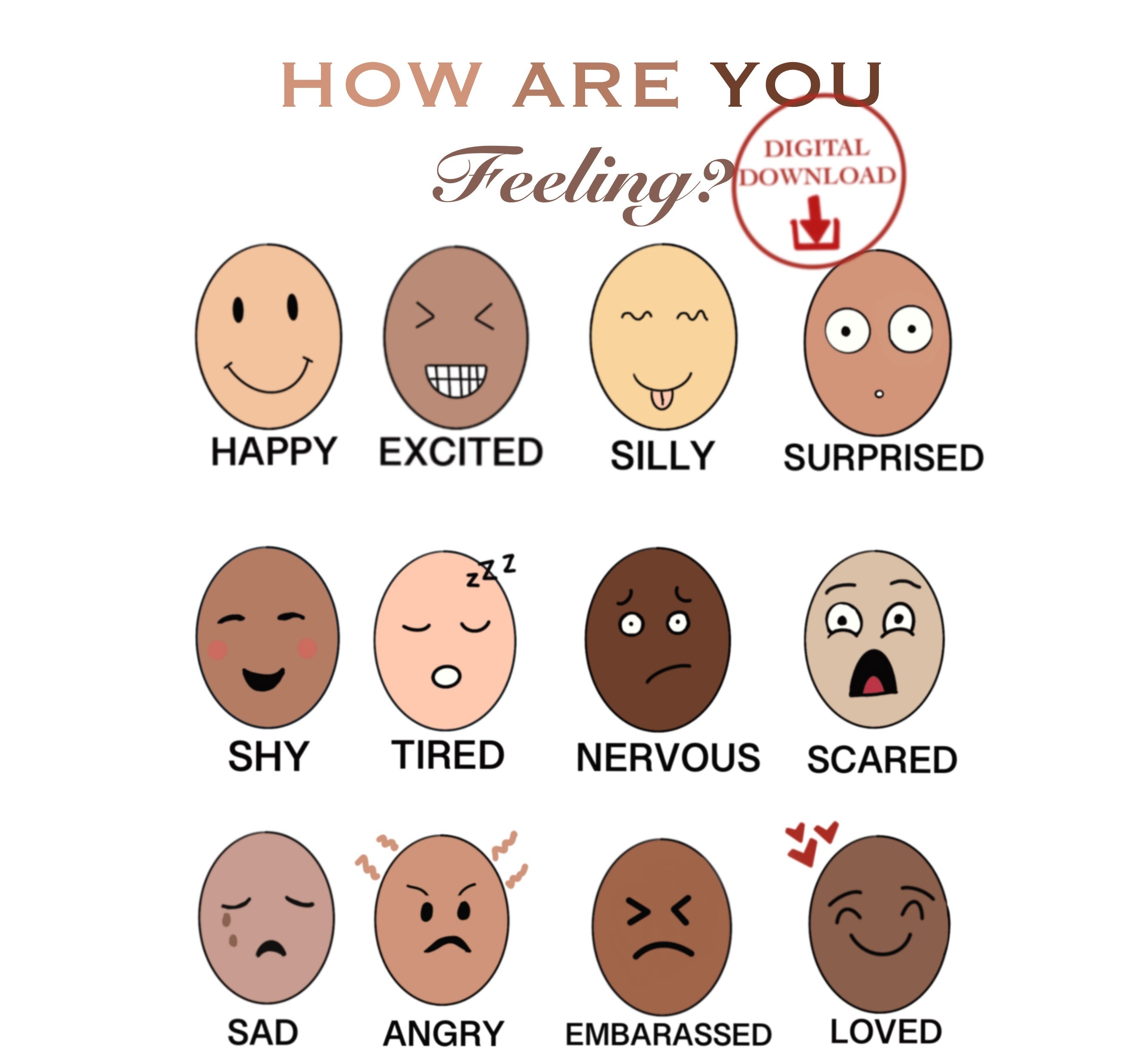 How Are You Feeling DIGITAL DOWNLOAD |psychology Art | Therapy Office ...