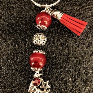 Zodiac Keychain: Handmade Beaded Astrology Charm with Tassel
