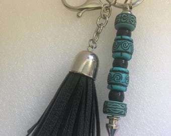 Beaded Keychain • Handmade Bag Charm • Bead Accessory Gift for Her