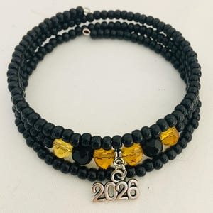 Personalized Memory Wire Bracelet • Class of 2026 Gift
