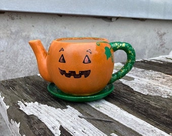 Fall Decor Halloween Jack O'Lantern Pumpkin Planter for Autumn
