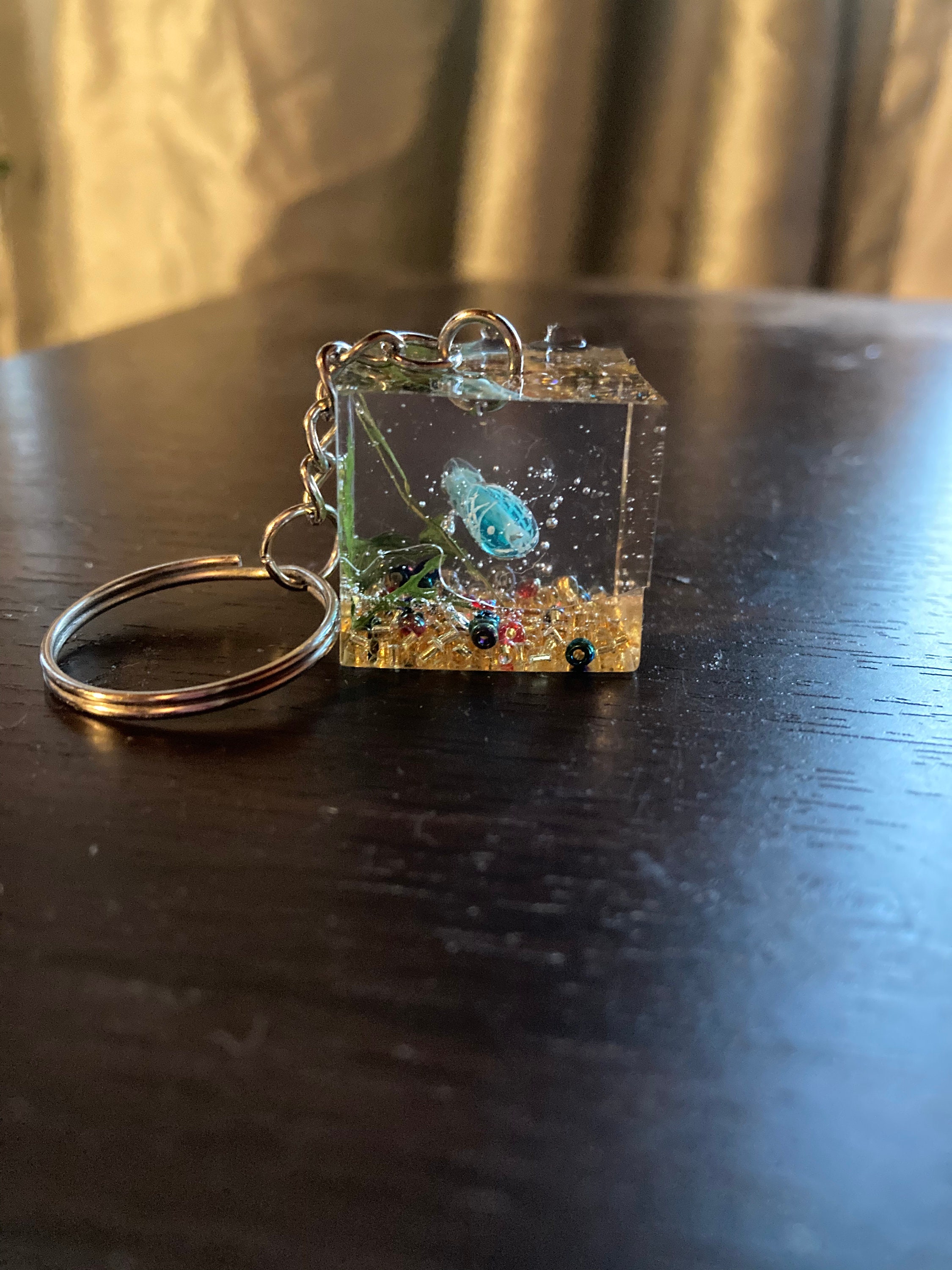 Mini Aquarium Ocean Keychain Key Ring Etsy