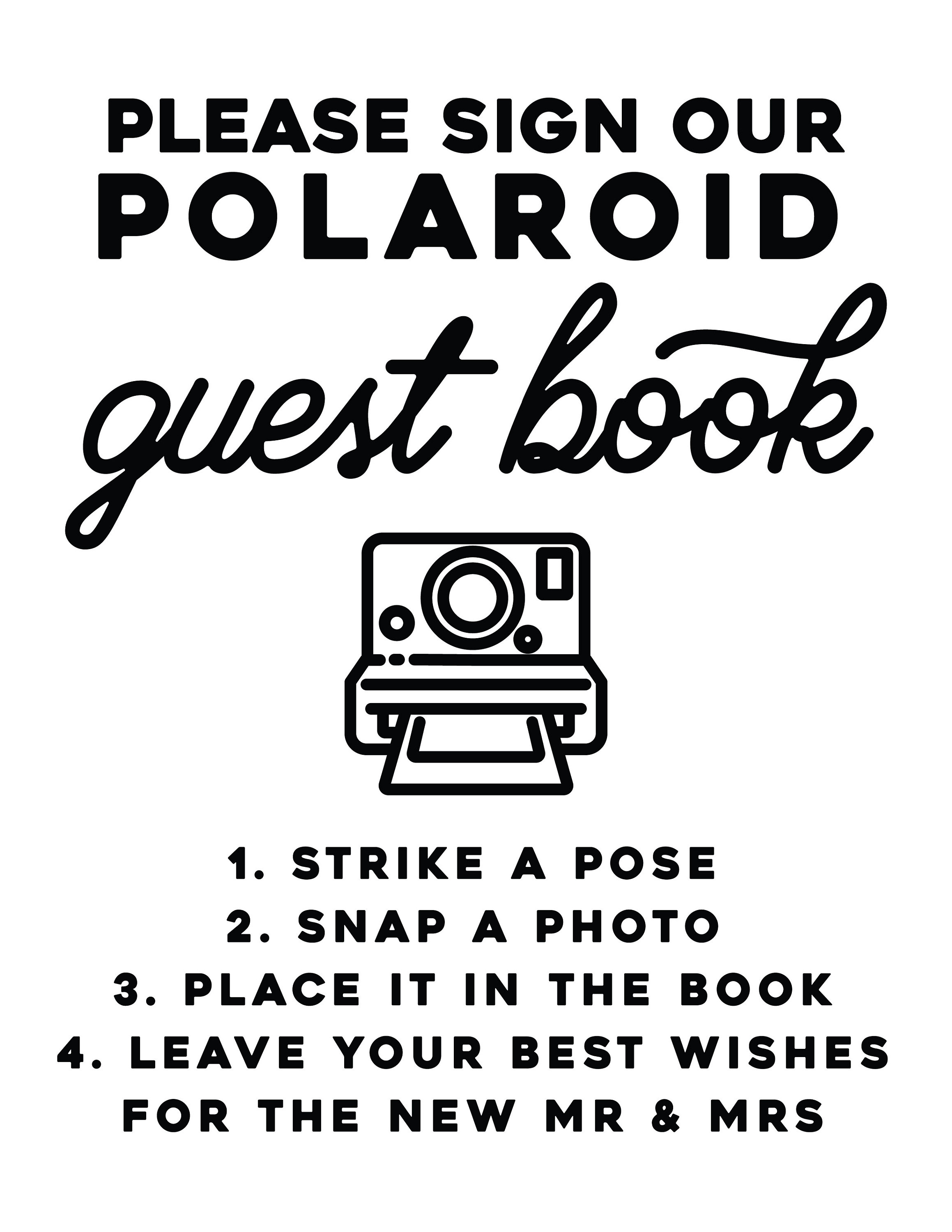 Polaroid Guest Book SVG PNG Wedding Table Sign Inclusive vinyl Cut File